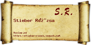 Stieber Rózsa névjegykártya